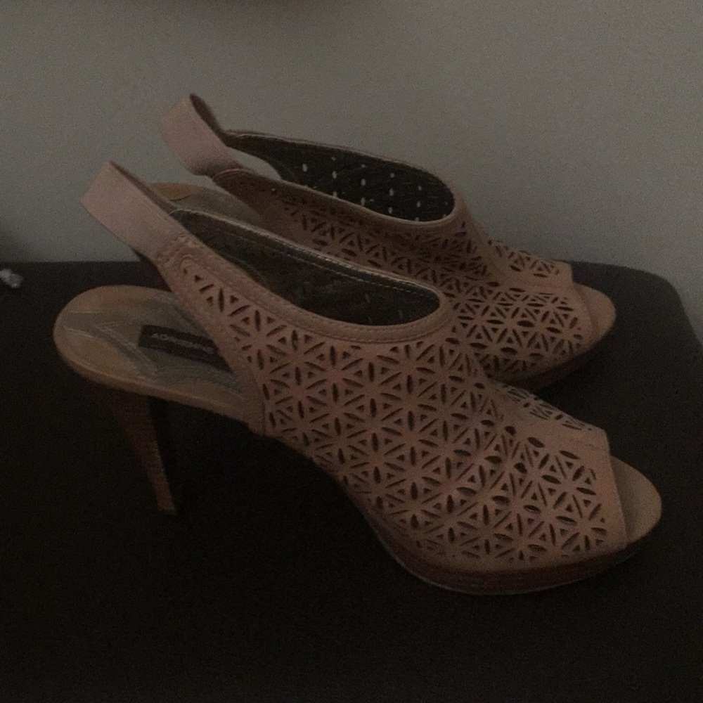 Leather mesh platform shoes